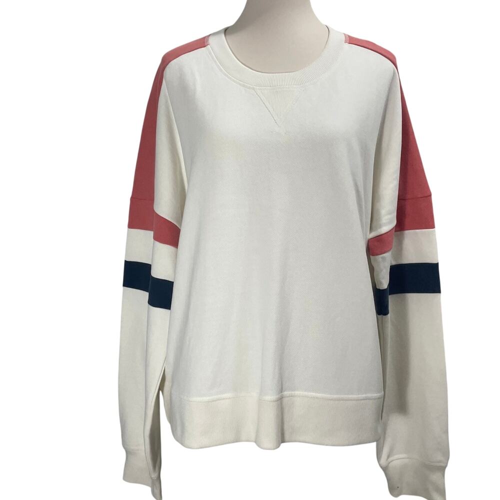 Faherty High Standard Fleece Varsity Crewneck Sweatshirt - 100% Cotton Size XL